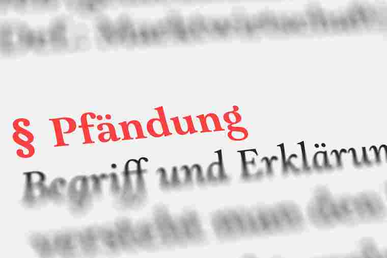 Textausschnitt Pfändung