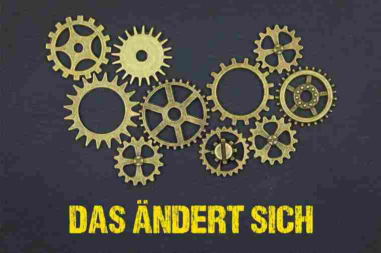 Zahnräder mit Schriftzug Das ändert sich